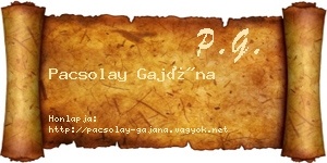 Pacsolay Gajána névjegykártya